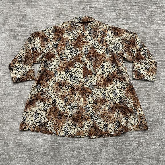 Vintage KOMITOR Coat Womens 3XL Brown Leopard Print Made in USA ILGWU 90s - Picture 3 of 9